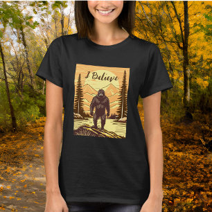 Retro Bigfoot Vintage Sasquatch Mountains   T-Shirt