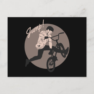 Retro Biker Design - Jump Postcard