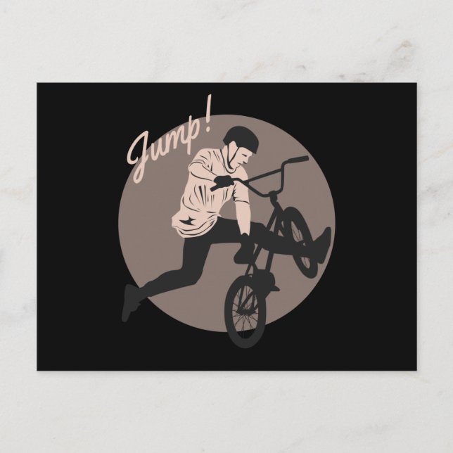 Retro Biker Design - Jump Postcard (Front)