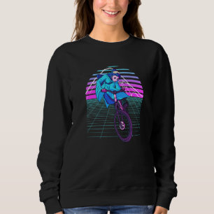 Retro Biker Girl Geisha Mountain Bike Mtb Sweatshirt