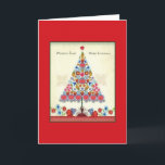 Retro Bilingual Polish American Christmas Card<br><div class="desc">Vintage / Retro Polish Christmas greeting card.  Polish Christmas tree with a bilingual Polish and English greeting. Wesołych Świąt!  Merry Christmas!</div>