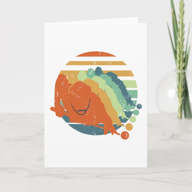 Retro Billiard Player, Billiard Game Sports Fan Card (Front)