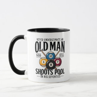 Retro Billiards 8-Ball & Crossed Cues Graphic Mug