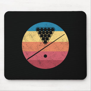 Retro Billiards Cue Stick Pool Table Snooker Pyram Mouse Mat