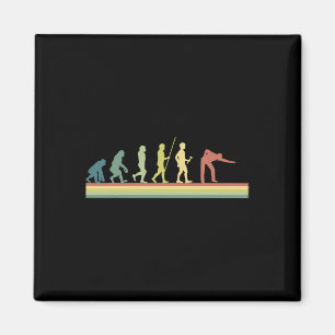 Retro Billiards Human Evolution Lover Gift Pool Sn Magnet