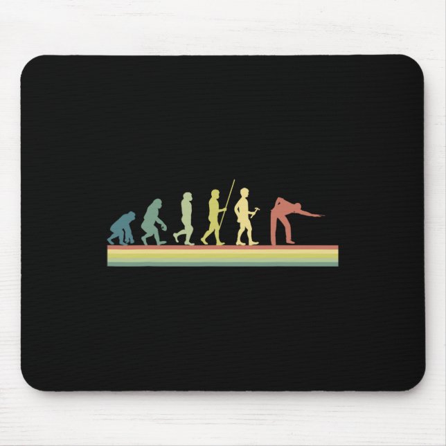 Retro Billiards Human Evolution Lover Gift Pool Sn Mouse Mat (Front)