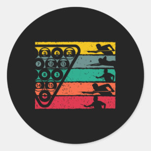 Retro Billiards Sport Classic Round Sticker