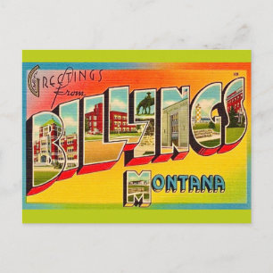 Retro Billings MT Greeting Postcard