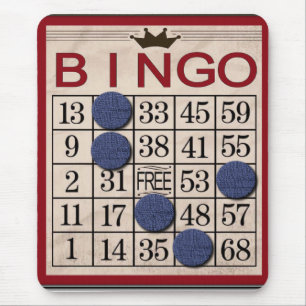 Retro Bingo Card Funny Mouse Mat