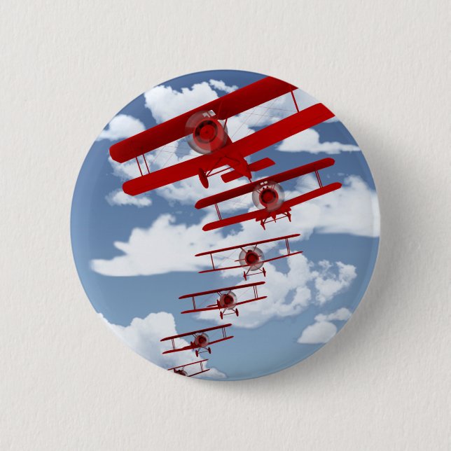 Retro Biplane 6 Cm Round Badge (Front)