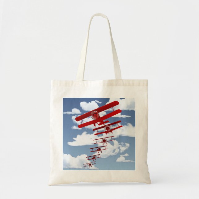 Retro Biplane Tote Bag (Front)
