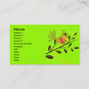 Retro Bird and Flowers Business Card