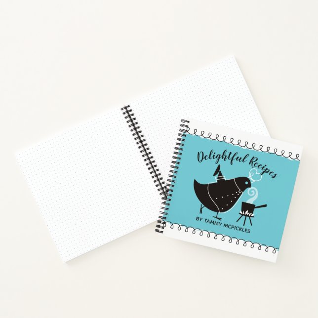 retro bird chef personal cookbook recipe notebook (Inside)