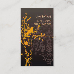 Retro bird on a branch + chocolate business card