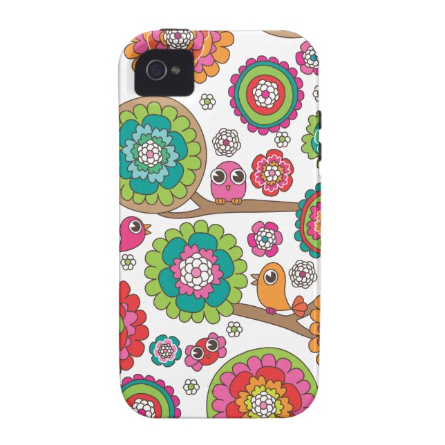 Retro bird pattern illustration Case-Mate iPhone case (Back)
