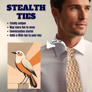 Retro Bird Stealth Neck Tie
