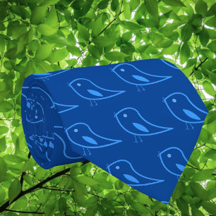 retro birds in blue - modern tie