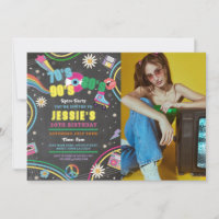 Retro Birthday 70s 80s 90s Disco Photo Invitation