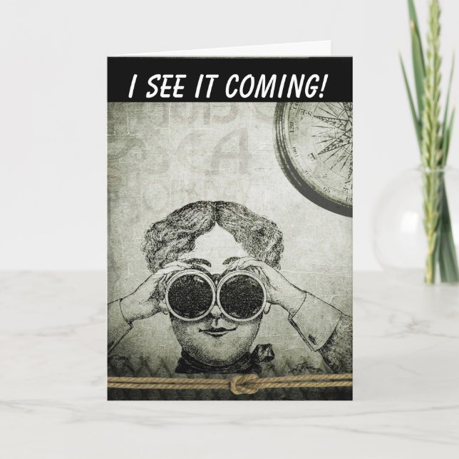 RETRO BIRTHDAY BINOCULARS CARD FROM HER (Front)