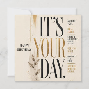 Retro Birthday Bold Editorial Typography style Invitation