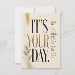 Retro Birthday Bold Editorial Typography style Thank You Card