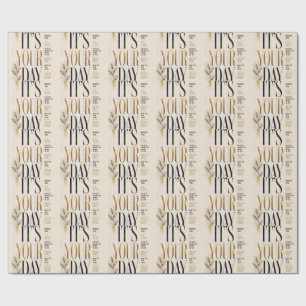 Retro Birthday Bold Editorial Typography style Wrapping Paper