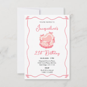 Retro Birthday Cake Invitation