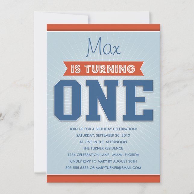 RETRO BIRTHDAY | FIRST BIRTHDAY INVITATION (Front)