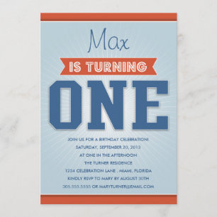 RETRO BIRTHDAY   FIRST BIRTHDAY INVITATION