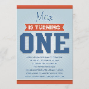 RETRO BIRTHDAY   FIRST BIRTHDAY INVITATION