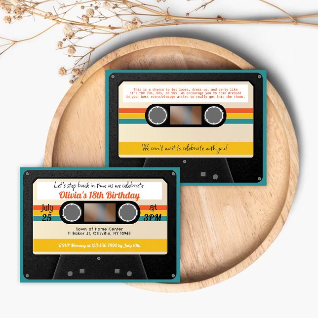 Retro Birthday Invitation Cassette MixTape Music (Creator Uploaded)