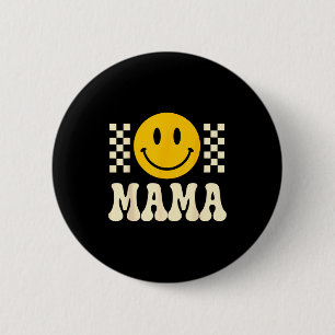 Retro Birthday Mama Shirt, One Happy Dude Family B 6 Cm Round Badge