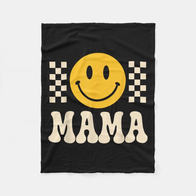 Retro Birthday Mama Shirt, One Happy Dude Family B Fleece Blanket (Front)