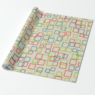Retro Birthday Party Squares Wrapping Paper