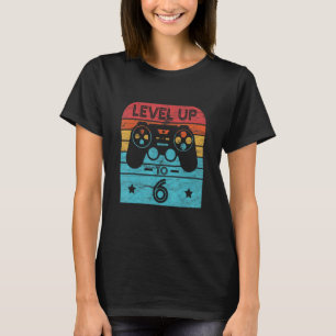 Retro Birthday Video Game 6 Years Old Gamer Level T-Shirt
