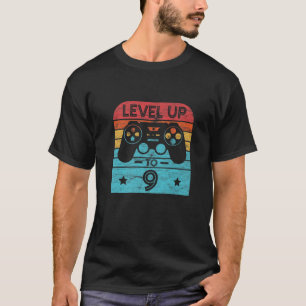 Retro Birthday Video Game 9 Years Old Gamer Level T-Shirt