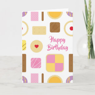 Retro Biscuits & Cakes Personalised Greeting Card