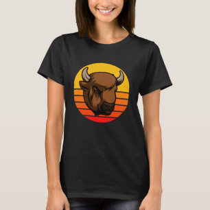 Retro Bison Animal Lover, Vintage Bison Yak Wildli T-Shirt