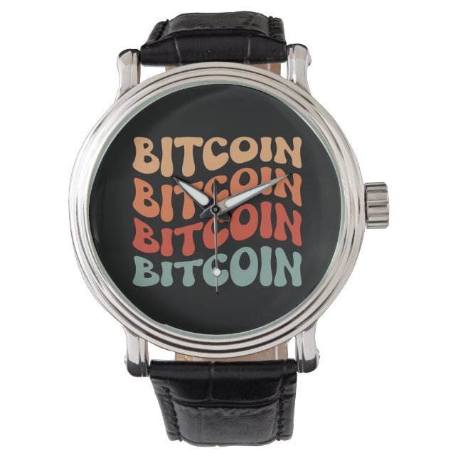 Retro Bitcoin Typography Design Watch (Front)