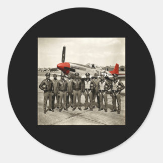 Retro Black Airmen Black History World War 2 Classic Round Sticker