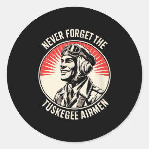 Retro black airmen black history world war 2 classic round sticker