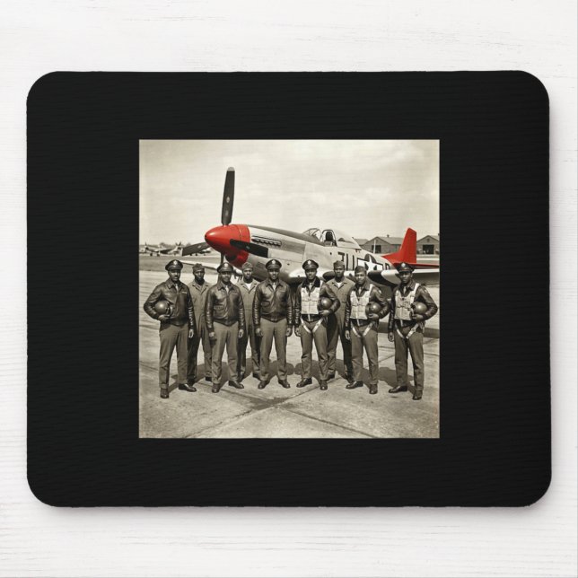 Retro black airmen black history world war 2 mouse mat (Front)