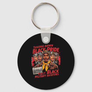 Retro Black Airmen Black History World War 2 Tuske Key Ring