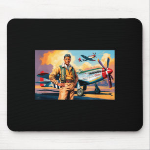 Retro Black Airmen Black History World War 2 Tuske Mouse Mat