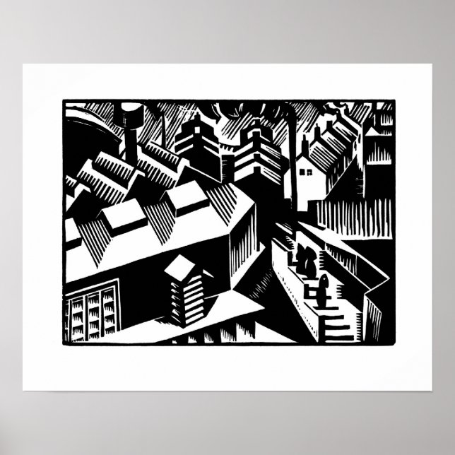 Retro black and white art, Yorkshire Poster (Front)