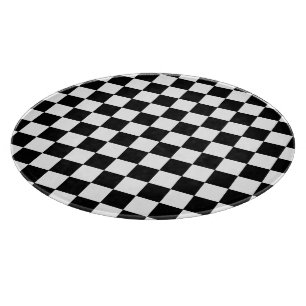 Retro Black and White Chequerboard Cutting Board