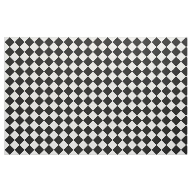 Retro Black and White Chequerboard Pattern Fabric (Fat Quarter)