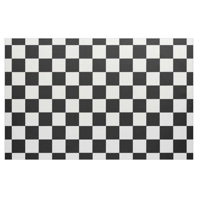 Retro Black and White Chequered Pattern Fabric (Fat Quarter)