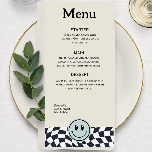 Retro black and white chequered vintage menu (Creator Uploaded)