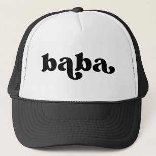 Retro Black and White Grandma Japanese Baba Trucker Hat